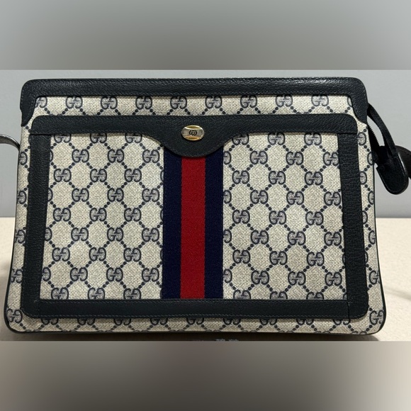 GUCCI Vintage Sherry Line Canvas Shoulder Bag - Picture 2 of 16